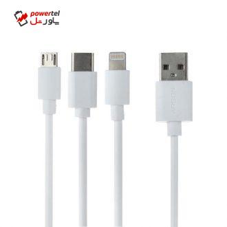 کابل تبدیل USB به لایتنینگ/USB-C/microUSB آرسون مدل AN-L21 طول 1 متر