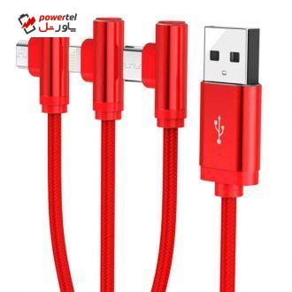 کابل تبدیل USB به لایتنینگ/microUSB/USB-C اوریکو مدل  H3S-12 طول 1.2 متر