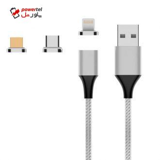 کابل تبدیل USB به لایتنینگ/microUSB/USB-C دکین مدل DK-A59 طول 1 متر