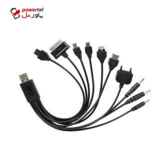 کابل تبدیل USB به 30-پین/ DC/microUSB مدل UNI10 طول 0.3 متر