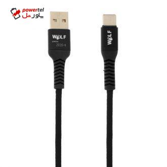 کابل تبدیل USB به USB-C ولف مدل Ds2.4 طول 1 متر