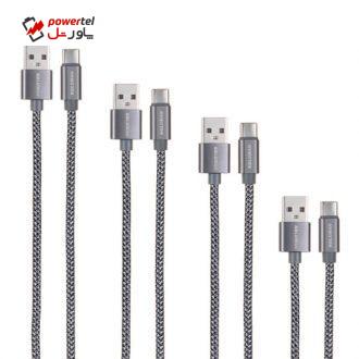 کابل تبدیل USB به USB-C کلومن مدل kd-P19 مجموعه 4 عددی کابل تبدیل USB به USB-C کلومن مدل kd-P19 مجموعه 4 عددی