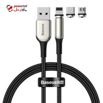 کابل تبدیل USB به USB-C / MicroUSB / لایتنینگ باسئوس مدل TZCAXC-F01 طول 1 متر