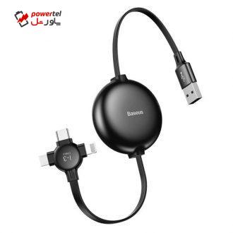 کابل تبدیل USB به USB-C/microUSB/لایتنینگ باسئوس مدل Little Octopus طول 1.05 متر