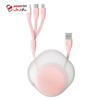 کابل تبدیل USB به USB-C/microUSB/لایتنینگ باسئوس مدل Little Reunion طول 0.85 متر کابل تبدیل USB به USB-C/microUSB/لایتنینگ باسئوس مدل Little Reunion طول 0.85 متر