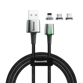 کابل تبدیل USB به USB-C/microUSB/لایتنینگ باسئوس مدل TZCAXC-B01 طول 2 متر
