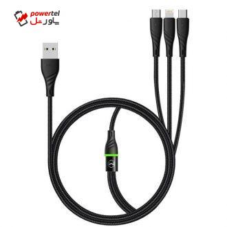 کابل تبدیل USB به USB-C/microUSB/لایتنینگ مک دودو مدل CA-6451 طول 1.2 متر کابل تبدیل USB به USB-C/microUSB/لایتنینگ مک دودو مدل CA-6451 طول 1.2 متر