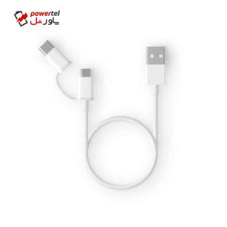 کابل تبدیل USB به USB-C/microUSB زد ام آی مدل al511 طول 0.3 متر