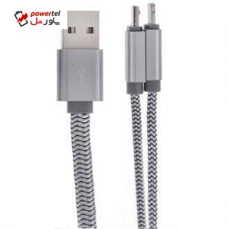 کابل تبدیل USB به microUSB/لایتنینگ الدینیو مدل LC86 طول 1.1 متر کابل تبدیل USB به microUSB/لایتنینگ الدینیو مدل LC86 طول 1.1 متر