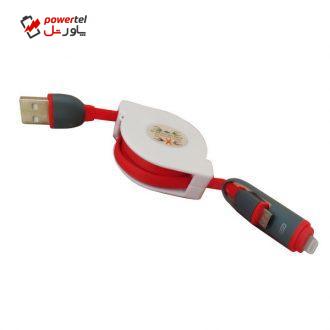 کابل تبدیل USB به microUSB/لایتنینگ مدل TC 58 طول 1 متر کابل تبدیل USB به microUSB/لایتنینگ مدل TC 58 طول 1 متر