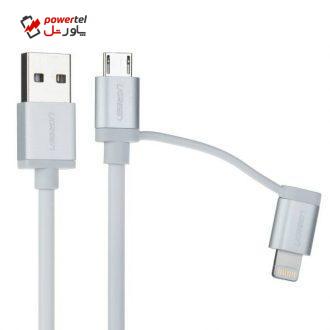 کابل تبدیل USB به microUSB/لایتنینگ یوگرین مدل 20749 طول 1.5 متر کابل تبدیل USB به microUSB/لایتنینگ یوگرین مدل 20749 طول 1.5 متر
