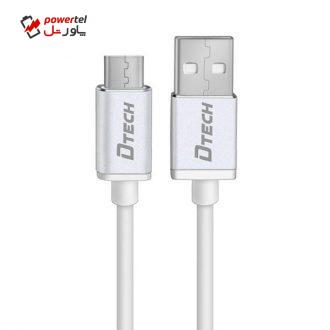 کابل تبدیل USB به microUSB دیتک مدل T0013 طول 0.1 متر
