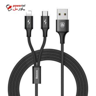 کابل تبدیل USB به microUSB / لایتنینگ باسئوس مدل Rapid طول 1.2 متر کابل تبدیل USB به microUSB / لایتنینگ باسئوس مدل Rapid طول 1.2 متر