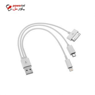 کابل تبدیل USB به microUSB / لایتنینگ / 30 پین به طول 22 سانتی متر مدل MINI کابل تبدیل USB به microUSB / لایتنینگ / 30 پین به طول 22 سانتی متر مدل MINI