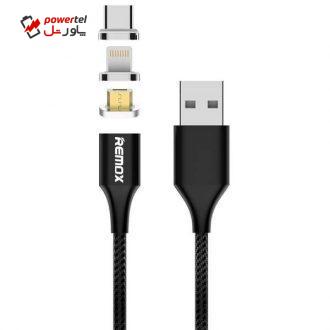 کابل تبدیل USB به microUSB/ لایتنینگ /USB-C ریمکس مدل RC-200 طول 1 متر کابل تبدیل USB به microUSB/ لایتنینگ /USB-C ریمکس مدل RC-200 طول 1 متر