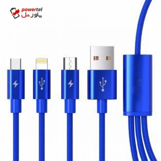 کابل تبدیل USB به microUSB / لایتنینگ / USB-C سمگپرس مدل S85 طول 1.2 متر کابل تبدیل USB به microUSB / لایتنینگ / USB-C سمگپرس مدل S85 طول 1.2 متر