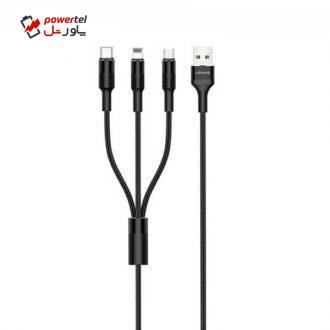 کابل تبدیل USB به microUSB /لایتنینگ /USB-C یوسمز مدل SJ-219 طول 1.5 متر کابل تبدیل USB به microUSB /لایتنینگ /USB-C یوسمز مدل SJ-219 طول 1.5 متر