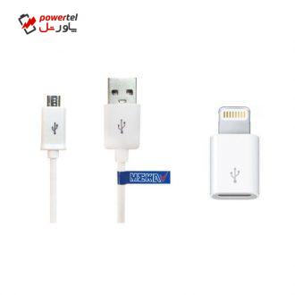 کابل تبدیل USB به microUSB مکا مدل MCU68 طول 1.5 متر به همراه مبدل microUSB به لایتنینگ کابل تبدیل USB به microUSB مکا مدل MCU68 طول 1.5 متر به همراه مبدل microUSB به لایتنینگ