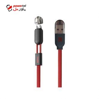 کابل تبدیل USB به microUSB و لایتنینگ ریمکس مدل Super cable Rc-025t Flat به طول 1 متر کابل تبدیل USB به microUSB و لایتنینگ ریمکس مدل Super cable Rc-025t Flat به طول 1 متر
