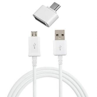 کابل تبدیل USB به microUSB کد EP 222RW فست شارژ به طول 1.2 متر به همراه مبدل otg