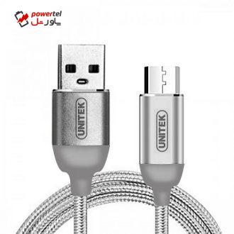 کابل تبدیل USB به microUSB یونیتک مدل Y-C4026ASL طول 1 متر