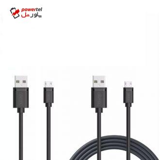 کابل تبدیل USB به microUSB یونیتک مدل Y-C4050BK مجموعه 2 عددی