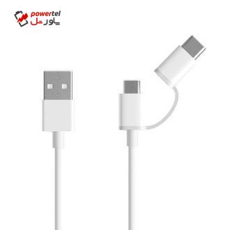 کابل تبدیل USB به microUSB /USB-C شیائومی مدل A21 طول 1 متر کابل تبدیل USB به microUSB /USB-C شیائومی مدل A21 طول 1 متر