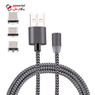 کابل تبدیل USB به microUSB /USB-C/ لایتنینگ سمگپرس مدل S101 طول 1 متر
