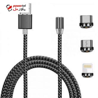 کابل تبدیل USB به microUSB /USB-C/ لایتنینگ مدل S101  طول 1 متر