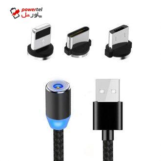 کابل تبدیل USB به microUSB/USB-C/لایتنینگ طول 1 متر کابل تبدیل USB به microUSB/USB-C/لایتنینگ طول 1 متر