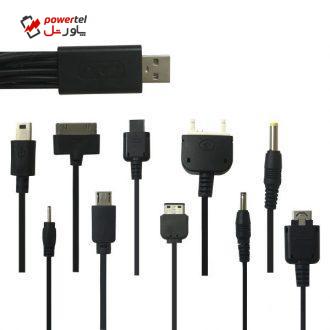 کابل تبدیل USB به microUSB/miniUSB/30pin/USB-B/DC مدل PM-1 10 طول 0.2متر کابل تبدیل USB به microUSB/miniUSB/30pin/USB-B/DC مدل PM-1 10 طول 0.2متر