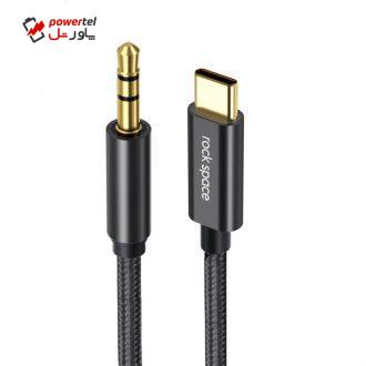 کابل تبدیل USB-C به جک 3.5 میلیمتری راک اسپیس مدل CA10 طول 1 متر