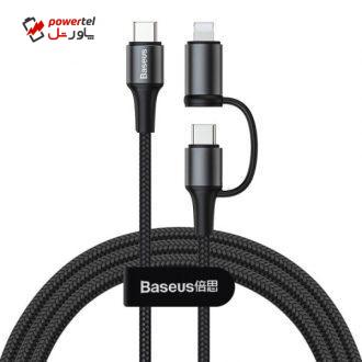 کابل تبدیل USB-C به USB-C/لایتنینگ باسئوس مدل CATLYW-01 طول 1 متر