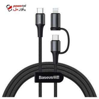 کابل تبدیل USB-C به USB-C/لایتنینگ باسئوس مدل TWINS طول 1 متر کابل تبدیل USB-C به USB-C/لایتنینگ باسئوس مدل TWINS طول 1 متر