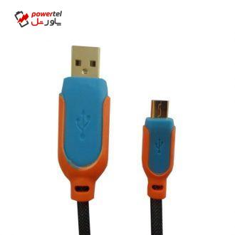 کابل فلزی تبدیل USB به microUSB مدل 1x به طول 1.5 متر