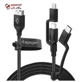 کابل USB به USB-C/ Micro USB/ لایتنینگ اسپیگن مدل C10I3 طول 1.5 متر کابل USB به USB-C/ Micro USB/ لایتنینگ اسپیگن مدل C10I3 طول 1.5 متر
