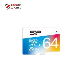 کارت حافظه‌ microSDHC سیلیکون پاور مدل Elite کلاس 10 استاندارد UHS-I U1 سرعت 100MBps ظرفیت 64 گیگابایت