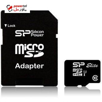 کارت حافظه سیلیکون پاور مدل Elite کلاس 10 استاندارد UHS-I U1 سرعت40MB/s همراه با آداپتور تبدیل – 64GB کارت حافظه سیلیکون پاور مدل Elite کلاس 10 استاندارد UHS-I U1 سرعت40MB/s همراه با آداپتور تبدیل – 64GB