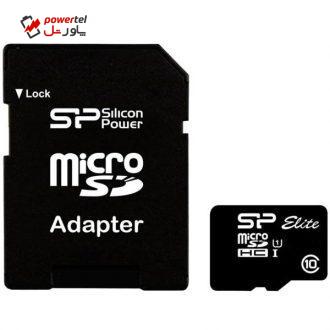 کارت حافظه میکرو اس دی Silicon Power مدل الیت 32 گیگابایت کلاس 10 با آداپتور کارت حافظه میکرو اس دی Silicon Power مدل الیت 32 گیگابایت کلاس 10 با آداپتور