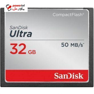 کارت حافظه CompactFlash سن دیسک مدل Ultra سرعت 333X 50MBps ظرفیت 32 گیگابایت کارت حافظه CompactFlash سن دیسک مدل Ultra سرعت 333X 50MBps ظرفیت 32 گیگابایت