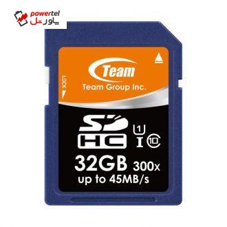 کارت حافظه SDHC تیم گروپ مدل TSDHC32GU1 کلاس 10 استاندارد UHS-I U1 سرعت 300X 45MBps ظرفیت 32 گیگابایت