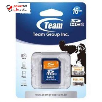 کارت حافظه SDHC تیم گروپ کلاس 10 سرعت 20MBps ظرفیت 16 گیگابایت کارت حافظه SDHC تیم گروپ کلاس 10 سرعت 20MBps ظرفیت 16 گیگابایت