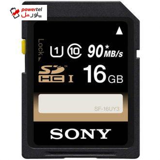 کارت حافظه SDHC سونی مدل SF-16UY3 کلاس 10 استاندارد UHS-I U1 سرعت 90MBps ظرفیت 16 گیگابایت