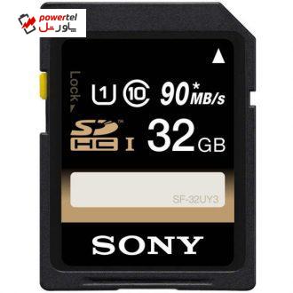 کارت حافظه SDHC سونی مدل SF-32UY3 کلاس 10 استاندارد UHS-I U1سرعت 90MBps ظرفیت 32 گیگابایت