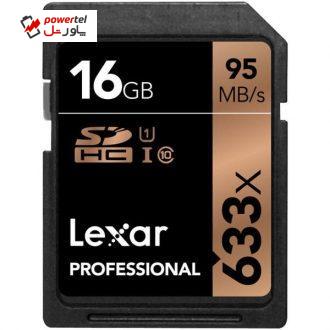 کارت حافظه SDHC لکسار مدل Professional کلاس 10 استاندارد UHS-I U1 سرعت 95MBps ظرفیت 16 گیگابایت کارت حافظه SDHC لکسار مدل Professional کلاس 10 استاندارد UHS-I U1 سرعت 95MBps ظرفیت 16 گیگابایت
