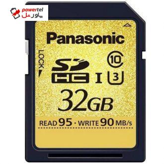 کارت حافظه SDHC پاناسونیک مدل RP-SDUD32GAK کلاس 10 استاندارد UHS-I U3 سرعت 95MBps ظرفیت 32 گیگابایت