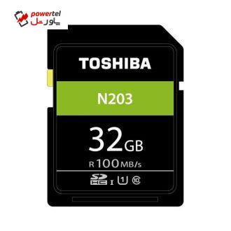 کارت حافظه SDXC توشیبا مدل N203 کلاس 10 استاندارد UHS-I 1 سرعت 100Mbps ظرفیت 32 گیگابایت کارت حافظه SDXC توشیبا مدل N203 کلاس 10 استاندارد UHS-I 1 سرعت 100Mbps ظرفیت 32 گیگابایت