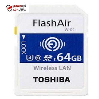 کارت حافظه SDXC توشیبا مدل W-04 Wireless کلاس 10 استاندارد UHS-I U3 سرعت 90MBps ظرفیت 64 گیگابایت