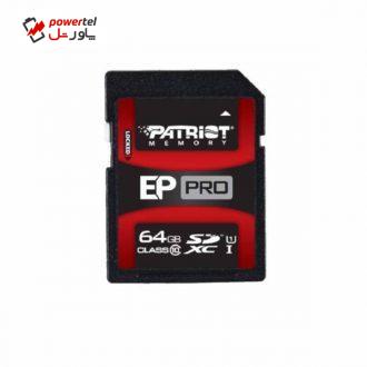 کارت حافظه SDXC پتریوت مدلEP Pro کلاس 10 UHS-1 ظرفیت 64 گیگابایت