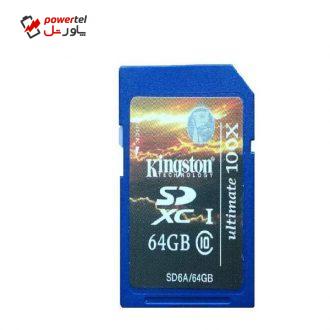 کارت حافظه SDXC کینگستون مدل sd6a کلاس 10 استانداردUHS-I U1سرعت 120MBps ظرفیت 64 گیگابایت کارت حافظه SDXC کینگستون مدل sd6a کلاس 10 استانداردUHS-I U1سرعت 120MBps ظرفیت 64 گیگابایت
